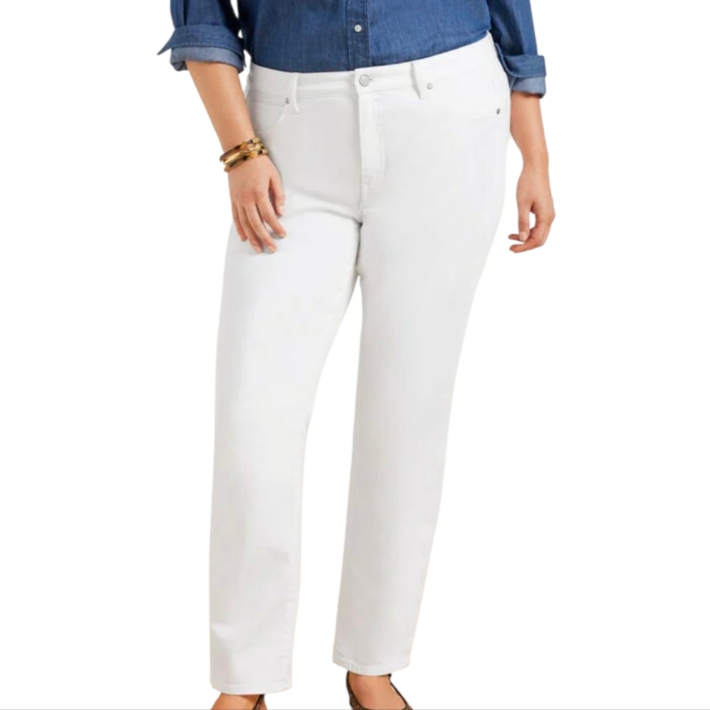 Talbots Signature Straight white denim‎ jeans plus size 20 new!